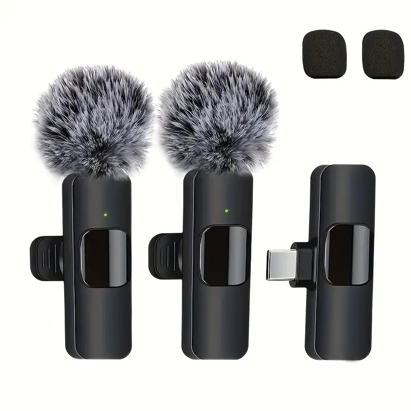 🎤 Mini Wireless Lavalier Mic (Type-C) – Noise Cancelling for Vlogging 🎬