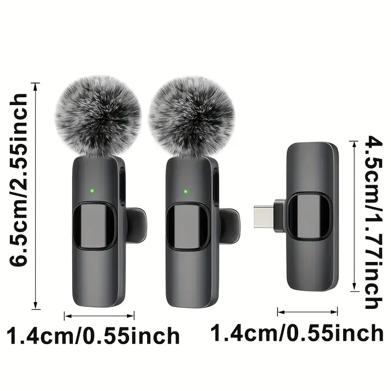 🎤 Mini Wireless Lavalier Mic (Type-C) – Noise Cancelling for Vlogging 🎬