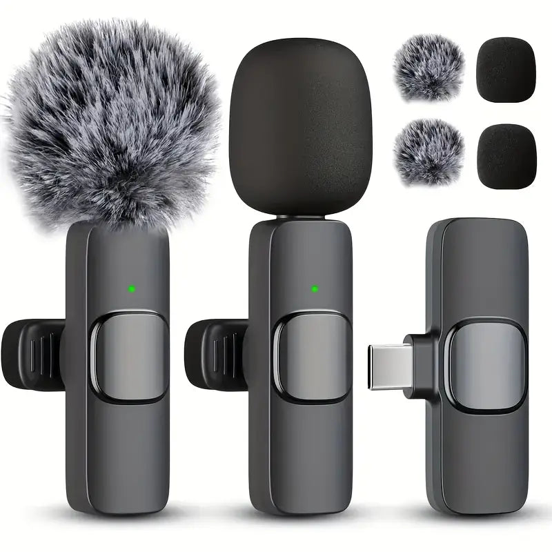 🎤 Mini Wireless Lavalier Mic (Type-C) – Noise Cancelling for Vlogging 🎬