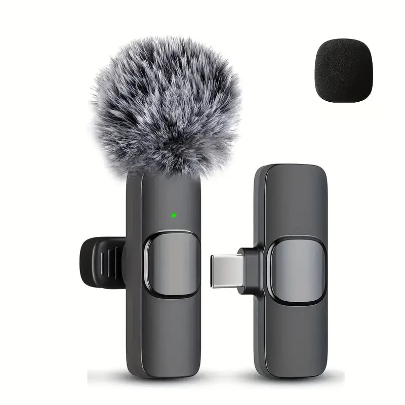 🎤 Mini Wireless Lavalier Mic (Type-C) – Noise Cancelling for Vlogging 🎬