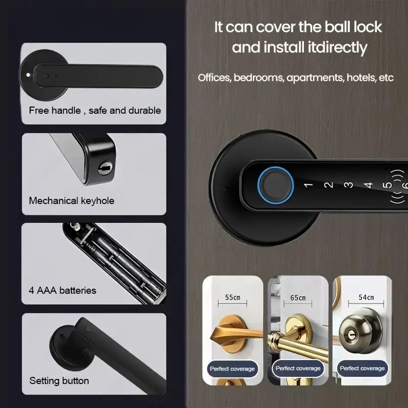 🔒 Smart Door Lock | 5 Unlock Methods | Fingerprint & APP ✅