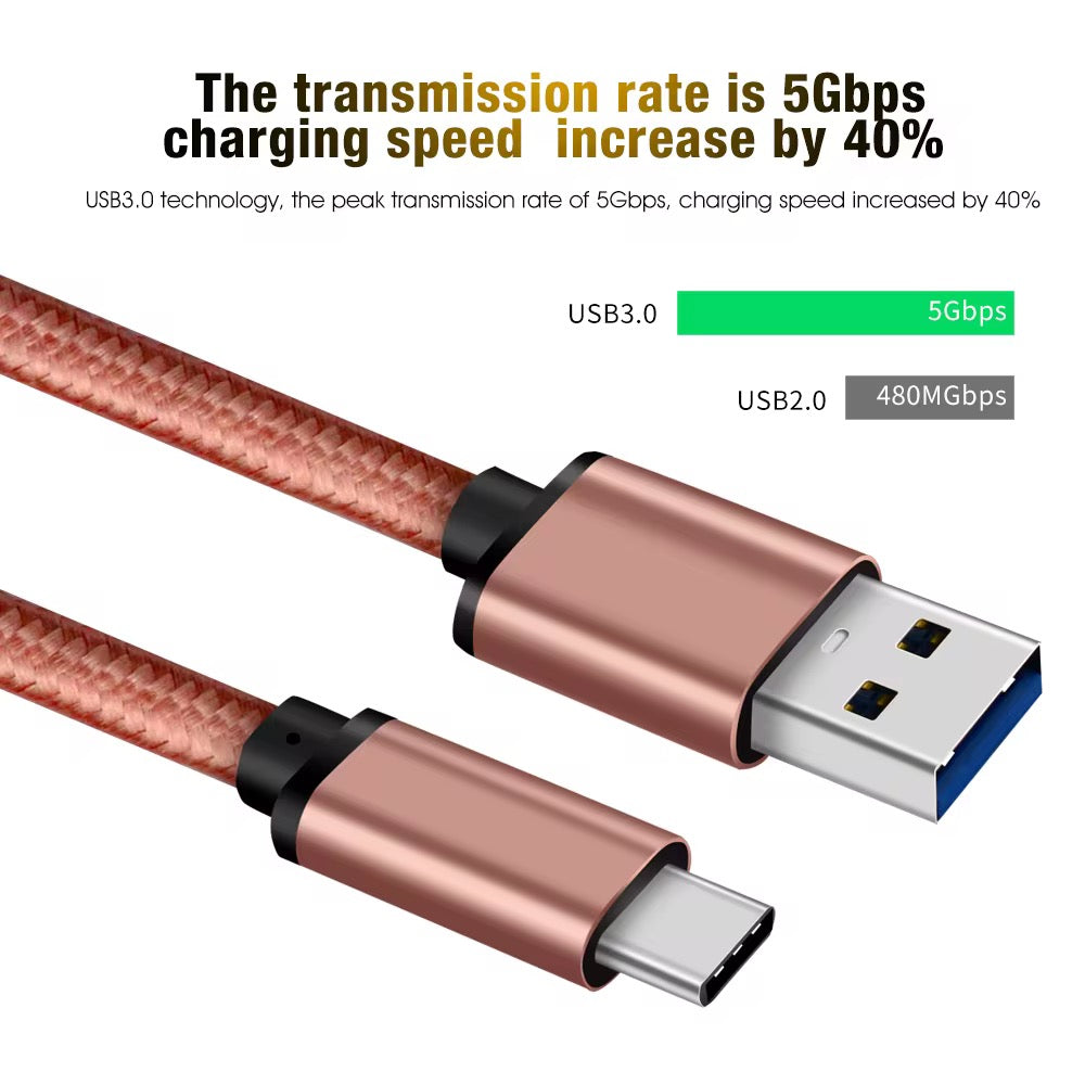 USB-A to USB-C Fast Charging Cable | 60W Power Delivery | 1M & 2M Available