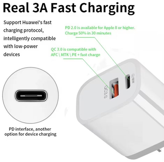 20W USB-C Fast Charger | Power Delivery 3.0 | Universal Adapter | UK/EU/US/AU Plugs