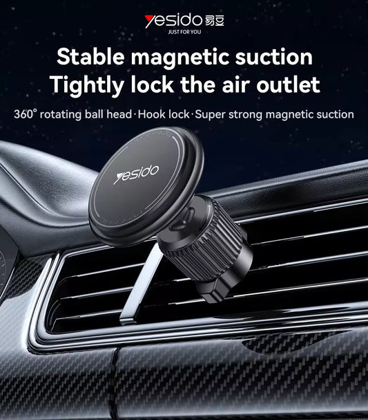 Yesido C252 Magnetic Car Phone Holder – 360° Rotation | Air Vent Mount | Strong Magnet