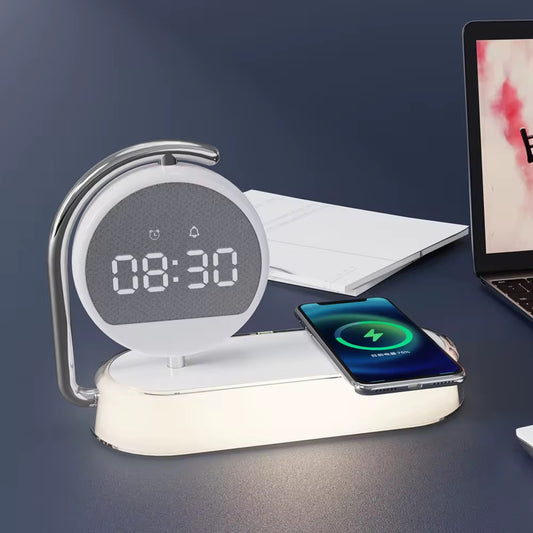 Custom Logo 3-in-1 LED Alarm Clock & Wireless Charger for iPhone 15 (Pre-Order)