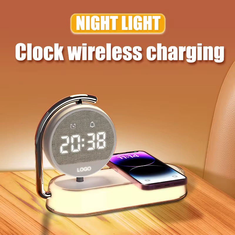 Custom Logo 3-in-1 LED Alarm Clock & Wireless Charger for iPhone 15 (Pre-Order)
