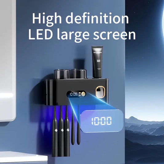 🪥 Smart Toothbrush Sanitizer 🕒 | 2 Cups + Auto Dispenser ⚡